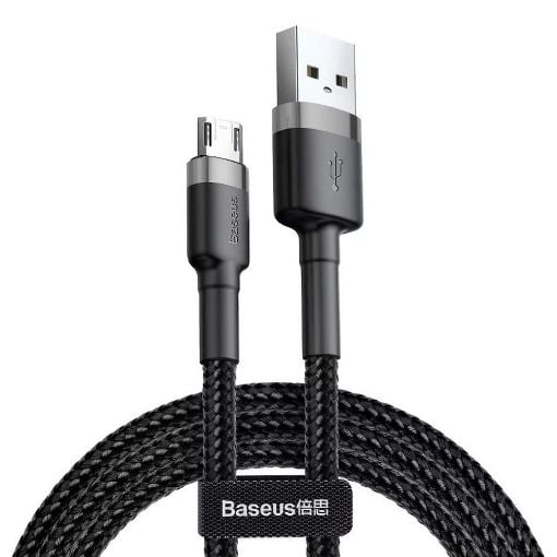 Εικόνα της Καλώδιο Baseus Cafule Braided USB 2.0 to micro USB Black/Gray 1m CAMKLF-BG1