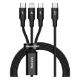Εικόνα της Καλώδιο Baseus Rapid Series Braided 3in1 USB to Type-C / Lightning / micro USB 1.5m Black CAMLT-SC01