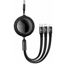 Εικόνα της Καλώδιο Baseus Bright Mirror 3in1 USB to Type-C / Lightning / micro USB 1.1m Black CAMJ010101