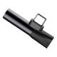 Εικόνα της Audio Adapter Baseus USB-C to Mini 3.5mm/ USB-C F/F Black CATL41-01