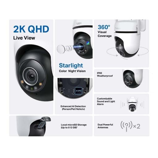 Εικόνα της Outdoor Wireless Security IP Camera TP-Link Tapo C520WS 2K Starlight Pan/Tilt