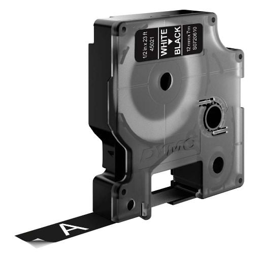 Εικόνα της Ετικέτες Dymo D1 Standard 12mm x 7m White On Black 45021 S0720610