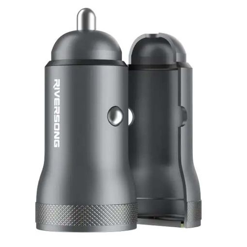 Εικόνα της Φορτιστής Αυτοκινήτου Riversong Safari S6 USB-A & USB-C PD 20W Gun Silver CC20G
