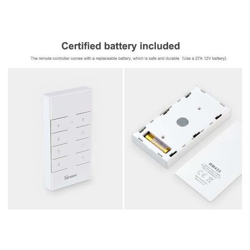 Εικόνα της Smart Remote Controller Sonoff 433MHz 8 Keys White RM433-R2