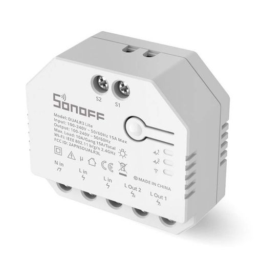 Εικόνα της DIY Smart Ενδιάμεσος Διακόπτης Sonoff Dual R3 Lite 2 Gang Wi-Fi White