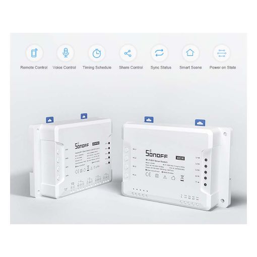 Εικόνα της DIY Smart Ενδιάμεσος Διακόπτης Sonoff 4CHR3 4 Gang με Wi-Fi White M0802010003