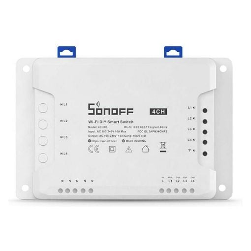 Εικόνα της DIY Smart Ενδιάμεσος Διακόπτης Sonoff 4CHR3 4 Gang με Wi-Fi White M0802010003