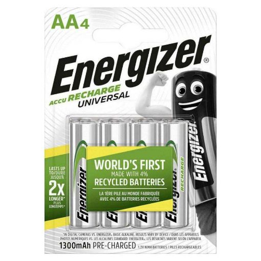 Εικόνα της Επαναφορτιζόμενες Μπαταρίες Energizer Universal AA Ni-MH 1300mAh 4τμχ 4828040
