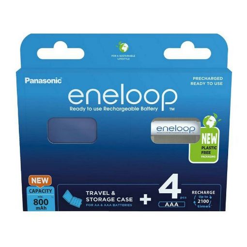 Εικόνα της Επαναφορτιζόμενες Μπαταρίες Panasonic Eneloop Pro AAA Ni-MH 800mAh 1.2V & Battery Case 4τμχ 37462028