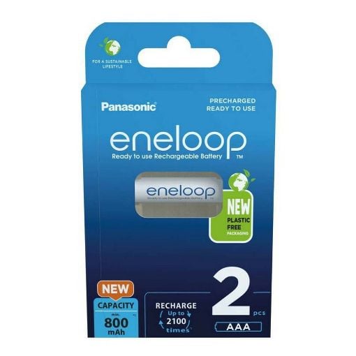 Εικόνα της Επαναφορτιζόμενες Μπαταρίες Panasonic Eneloop AAA Ni-MH 800mAh 1.2V 2τμχ 37509357