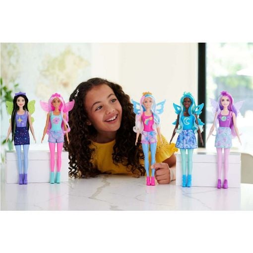 Εικόνα της Barbie Color Reveal - Νεράιδες Rainbow Galaxy Unboxing Surprises (5 Σχέδια) HJX61