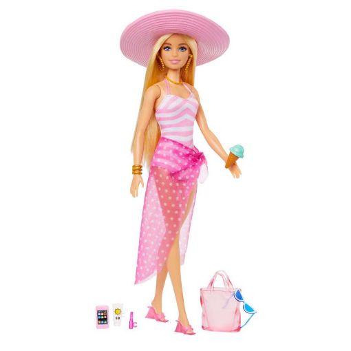 Εικόνα της Barbie - Beach Glam με Μαγιό & Καλοκαιρινά Αξεσουάρ HPL73