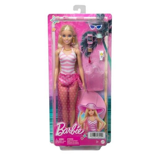 Εικόνα της Barbie - Beach Glam με Μαγιό & Καλοκαιρινά Αξεσουάρ HPL73