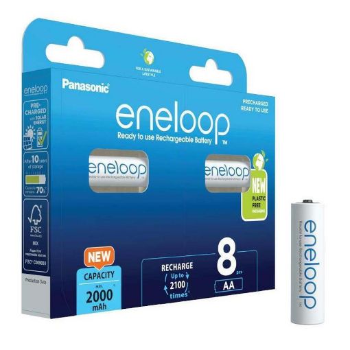 Εικόνα της Επαναφορτιζόμενες Μπαταρίες Panasonic Eneloop AA Ni-MH 2000mAh 8τμχ 37833094