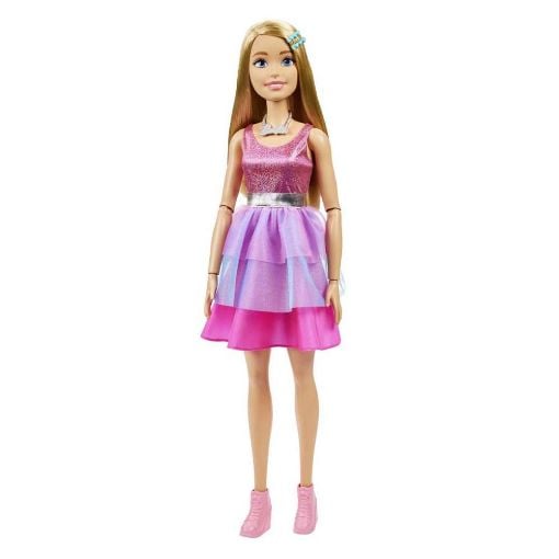 Εικόνα της Barbie - Μεγάλη Κούκλα με Ξανθά Μαλλιά & Ροζ Φόρεμα 71cm HJY02