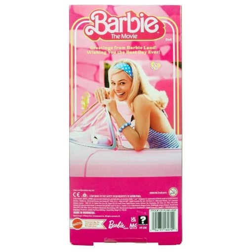 Εικόνα της Barbie - The Movie Margot Robbie με Ροζ Καρό Φόρεμα HPJ96
