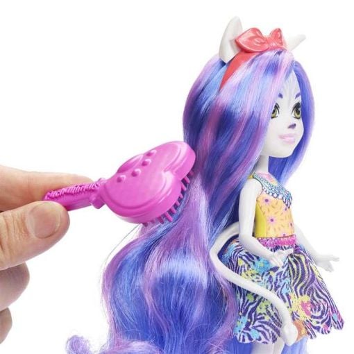 Εικόνα της Mattel Enchantimals - Glam Party Κούκλα Ζέβρα με Μακριά Μαλλιά HNV28