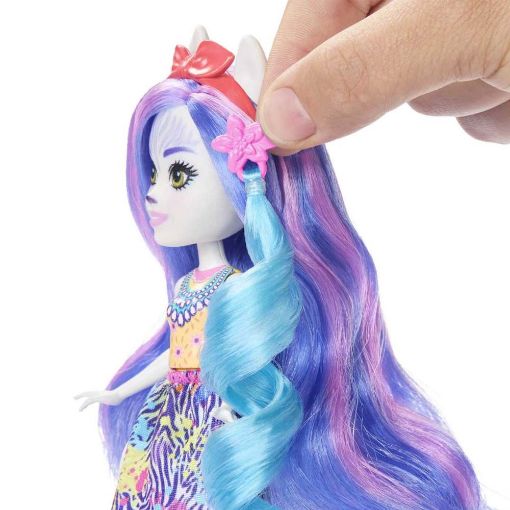 Εικόνα της Mattel Enchantimals - Glam Party Κούκλα Ζέβρα με Μακριά Μαλλιά HNV28