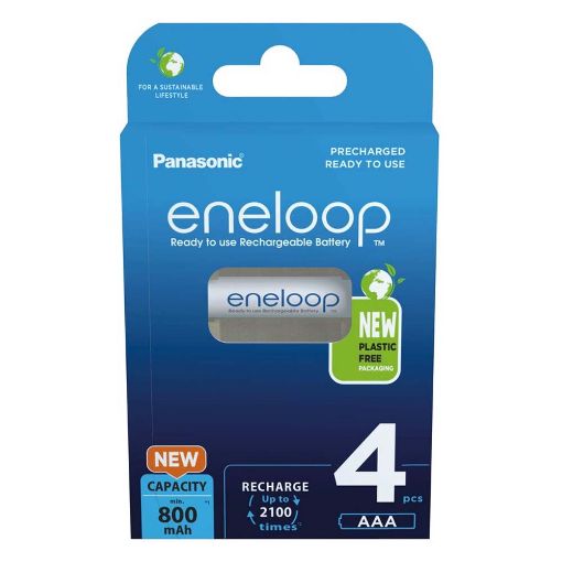 Εικόνα της Επαναφορτιζόμενες Μπαταρίες Panasonic Eneloop AAA Ni-MH 800mAh 4τμχ 37941535