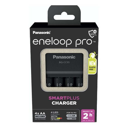 Εικόνα της Φορτιστής Μπαταριών Panasonic Eneloop Pro Smart Plus BQ-CC55 Ni-MH AA/AAA & 4x Μπαταρίες AA 2500mAh 39230434