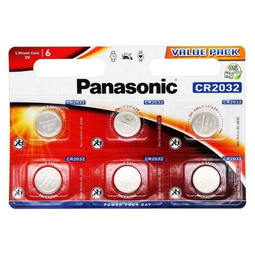 Εικόνα της Μπαταρίες Λιθίου Panasonic Power CR2032 6τμχ 18112935