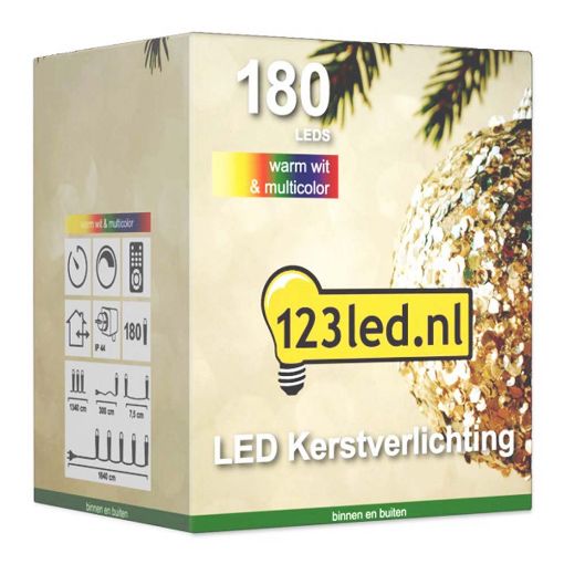 Εικόνα της Χριστουγεννιάτικα Λαμπάκια 123LED Multicolor & Warm White 180 LEDs 16.4m