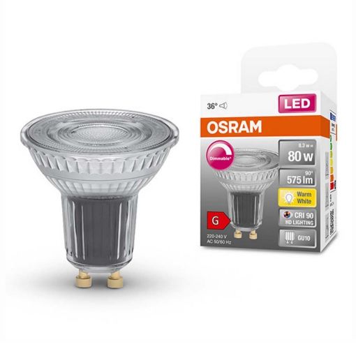 Εικόνα της Λάμπα LED Osram Superstar GU10 Spot 2700K Dimmable 550lm 8.3W Warm White