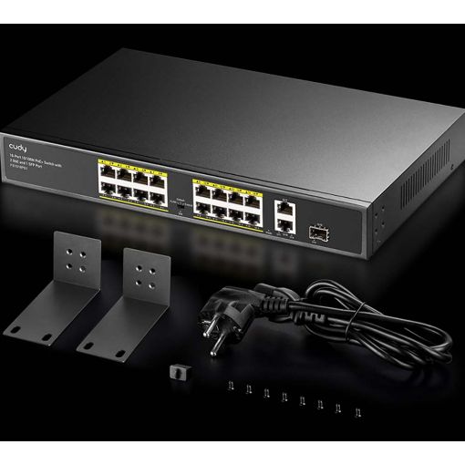 Εικόνα της Desktop Switch Cudy FS1018PS1 PoE+ 16-port Fast Ethernet + 2 GBe Uplink + SFP