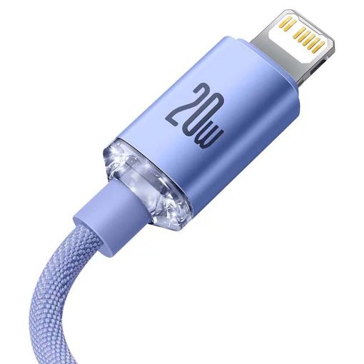 Εικόνα της Καλώδιο Baseus Crystal Shine Τype-C to Lightning 20W 2m Purple CAJY000305