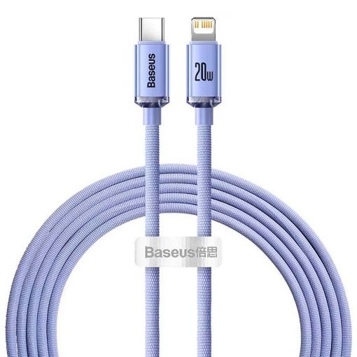 Εικόνα της Καλώδιο Baseus Crystal Shine Τype-C to Lightning 20W 2m Purple CAJY000305
