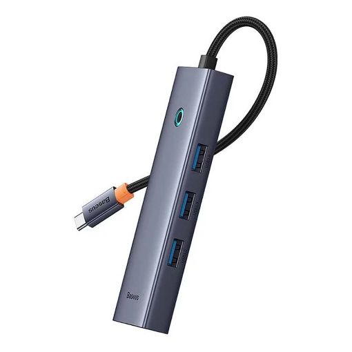 Εικόνα της Baseus UltraJoy 3-port USB 3.0 Hub Ethernet USB-C Grey B0005280A813-00