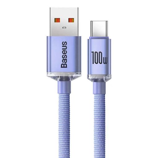 Εικόνα της Καλώδιο Baseus Crystal Shine USB 2.0 to USB-C 1.2m Purple CAJY000405