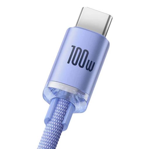 Εικόνα της Καλώδιο Baseus Crystal Shine USB 2.0 to USB-C 1.2m Purple CAJY000405