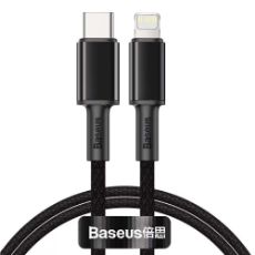 Εικόνα της Καλώδιο Baseus High-Density USB-C to Lightning Braided 20W 2m Black/Grey CATLGD-A01