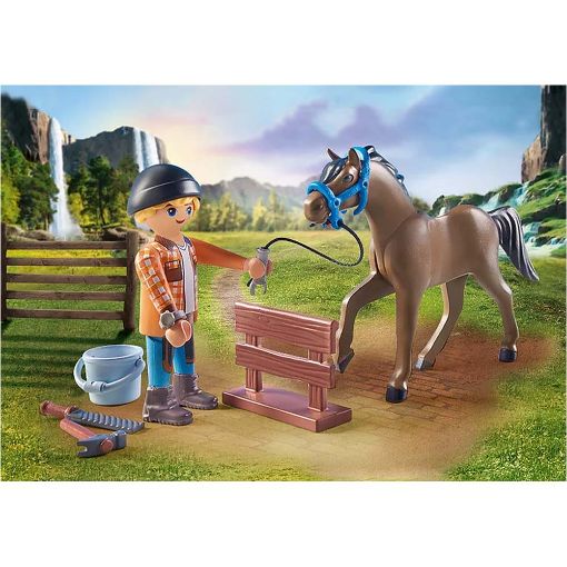 Εικόνα της Playmobil Horses Of Waterfall - Ο Πεταλωτής Ben με το Άλογο Achilles 71357