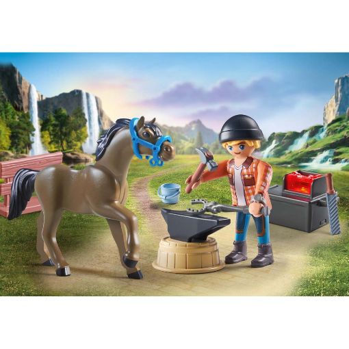 Εικόνα της Playmobil Horses Of Waterfall - Ο Πεταλωτής Ben με το Άλογο Achilles 71357