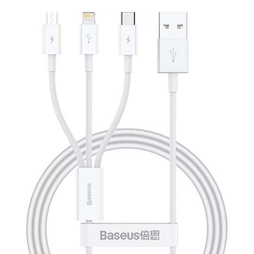 Εικόνα της Καλώδιο Baseus Superior Series USB to Type-C / Lightning / micro USB 1m White P10320105221-00