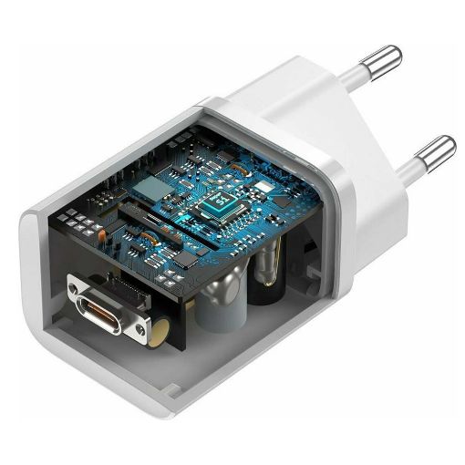 Εικόνα της Φορτιστής Baseus Super Si 1C USB-C με Καλώδιο USB-C 1m PD 25W White TZCCSUP-L02