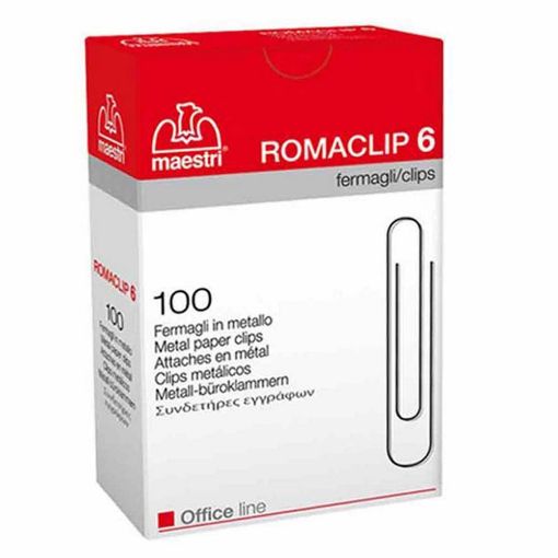 Εικόνα της Συνδετήρες Μεταλλικοί Romeo Maestri No 6 57mm Ασημί 100τμχ 1092106
