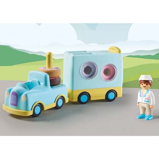 Εικόνα της Playmobil 1.2.3 - Φορτηγάκι Ντόνατ 71325