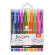 Εικόνα της Σετ Στυλό Zebra Doodler'z Gel Stick Fashion/Neon Colors 1.0mm 10 τμχ ZB-02618