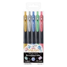 Εικόνα της Σετ Στυλό Zebra Sarasa Clip GelPen Deco Colors 0.5mm 5 τμχ ZB-37860
