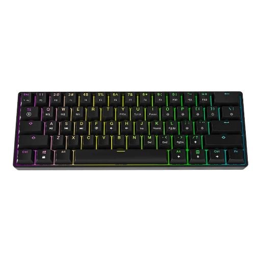 Εικόνα της Πληκτρολόγιο HK Gaming GK61 RGB Gateron Mechanical Brown Switch (US) Black