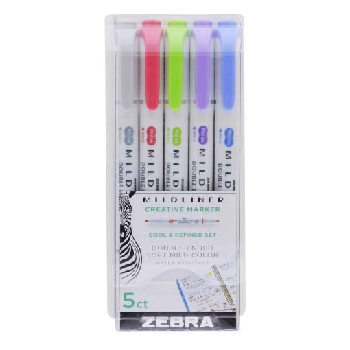 Εικόνα της Σετ Μαρκαδόρων Zebra Midliner Creative Double-Ended Cool & Refined Colors 5 τμχ ZB-78205