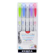 Εικόνα της Σετ Μαρκαδόρων Zebra Midliner Double-Ended Brush Cool & Refined Colors 5 τμχ ZB-79205
