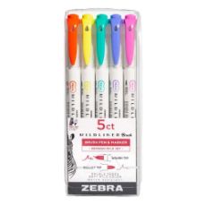 Εικόνα της Σετ Μαρκαδόρων Zebra Midliner Double-Ended Brush Refresh Mild Colors 5 τμχ ZB-79405