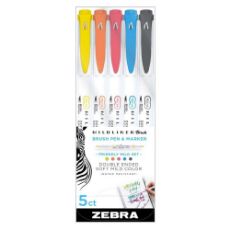 Εικόνα της Σετ Μαρκαδόρων Zebra Midliner Double-Ended Brush Friendly-Mild Colors 5 τμχ ZB-79505