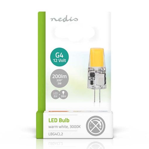 Εικόνα της Λάμπα LED Nedis G4 Capsule 3000K 200lm 2W Warm White LBG4CL2