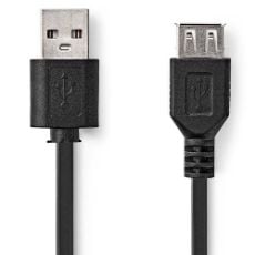 Εικόνα της Καλώδιο Nedis USB-A Male to USB-A Female 2m Black CCGL60010BK20