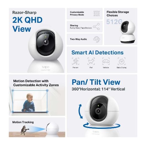 Εικόνα της Home Security Wi-Fi AI Camera Tp-Link Tapo C220 Pan/Tilt 2K